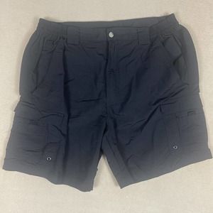 Worldwide Sportsman Mens 38 Cargo Fishing Shorts Black Elastic Waist Relaxed Fit